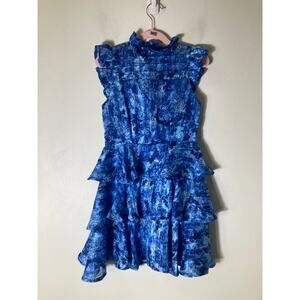 NWT Girls Miss Behave Blue Watercolor Dress Sz 10